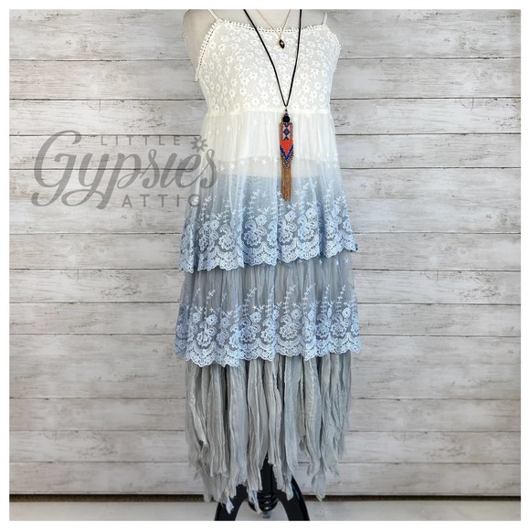 Ryu Vintage Blue Feathering Skirt - Picture 4 of 10